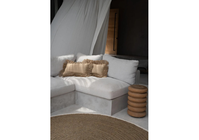 Tapis Rond en Algues et Coton - Blanc Naturel - 150 - BAVE023NW-150 - Bazar Bizar