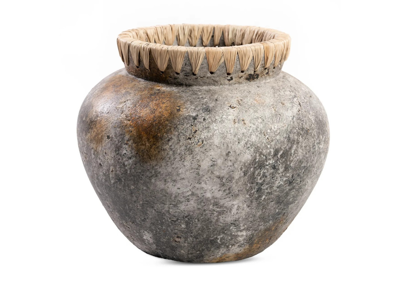 Vase Styly - Gris Antique - Taille L - JABR041AG-L - Bazar Bizar