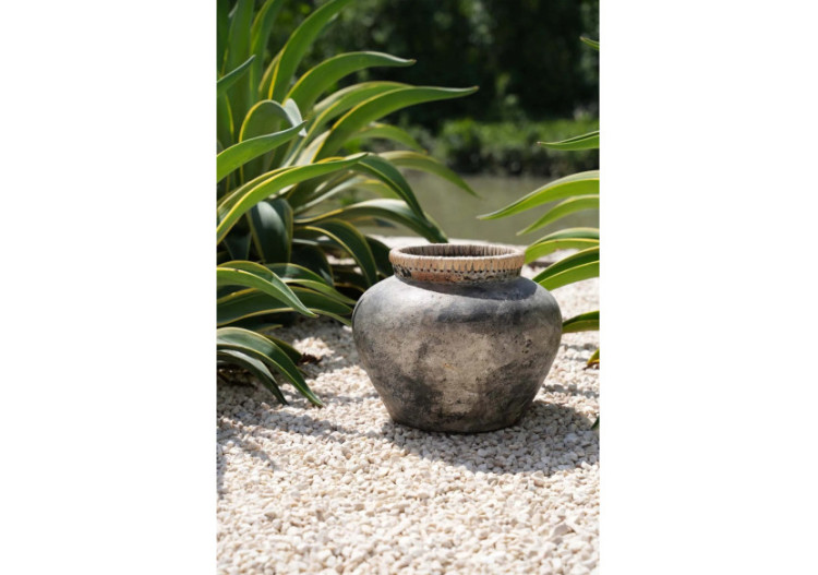 Vase Styly - Gris Antique - Taille L - JABR041AG-L - Bazar Bizar 2