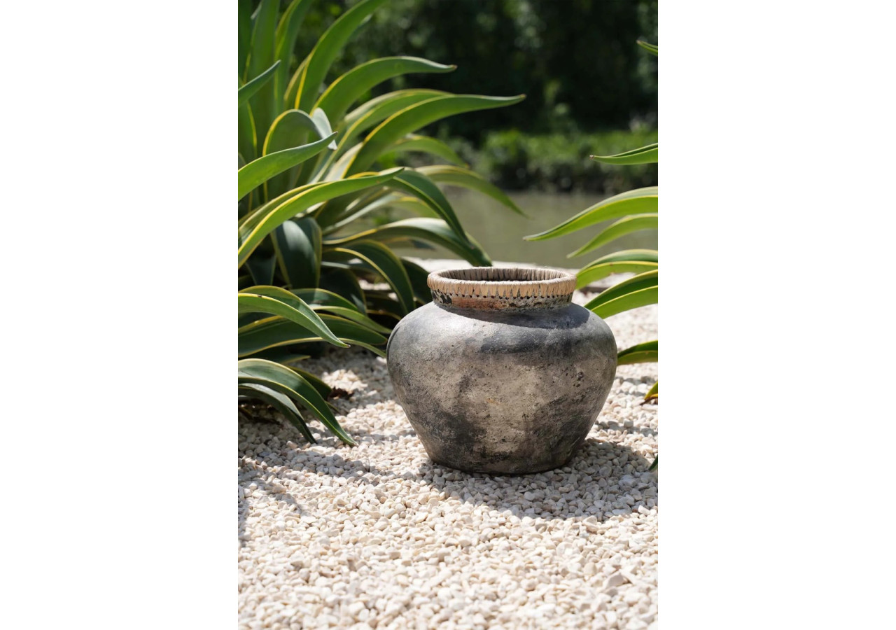 Vase Styly - Gris Antique - Taille L - JABR041AG-L - Bazar Bizar