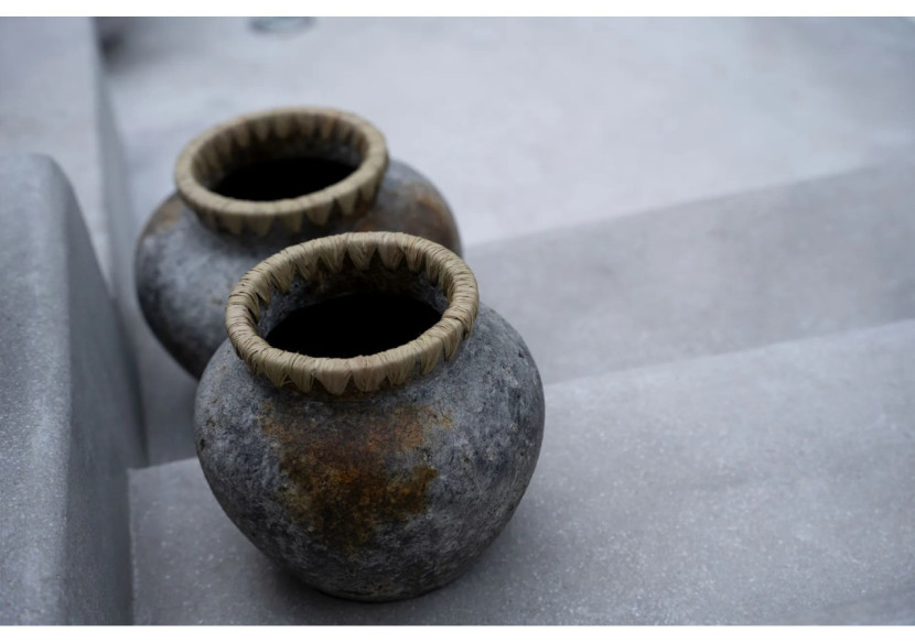 Vase Styly - Gris Antique - Taille L - JABR041AG-L - Bazar Bizar