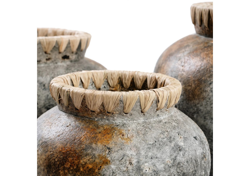 Vase Styly - Gris Antique - Taille L - JABR041AG-L - Bazar Bizar