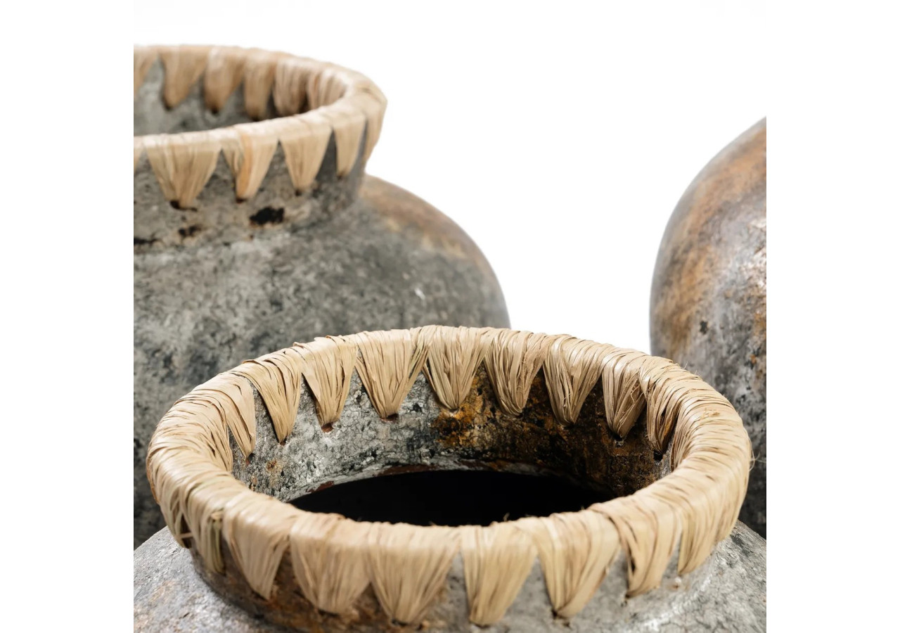 Vase Styly - Gris Antique - Taille L - JABR041AG-L - Bazar Bizar