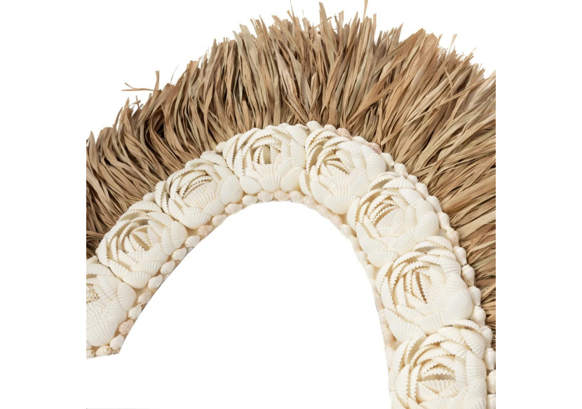 Cœur en Coquillages Raffia - Blanc Naturel - L - BAVE013NW - Bazar Bizar