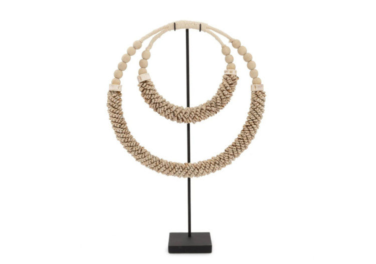 Collier Double Coquillage sur Socle - Naturel - BALE083N - Bazar Bizar