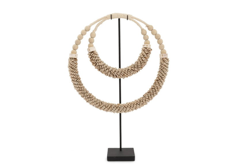 Collier Double Coquillage sur Socle - Naturel - BALE083N - Bazar Bizar