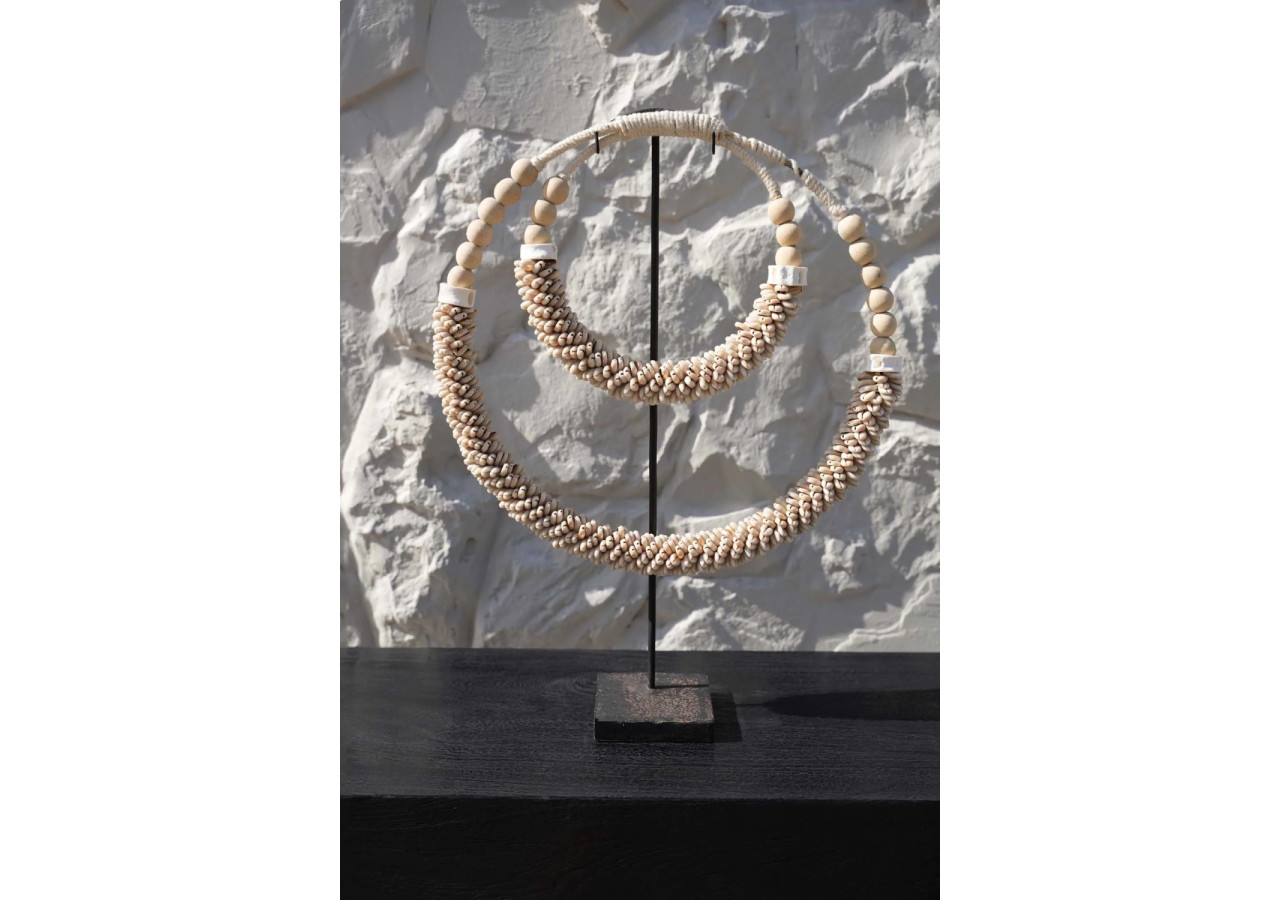 Collier Double Coquillage sur Socle - Naturel - BALE083N - Bazar Bizar
