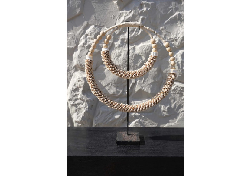 Collier Double Coquillage sur Socle - Naturel - BALE083N - Bazar Bizar