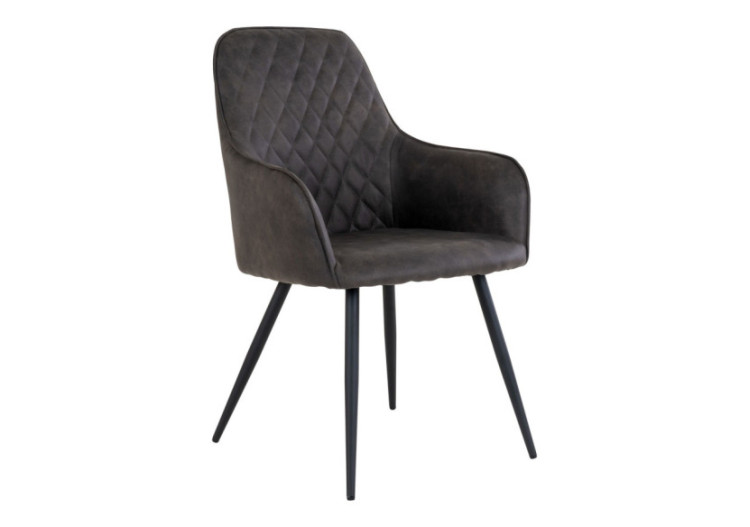 Chaise de Salle à Manger Harbo - Microfibre Gris Foncé - 1001162 - House Nordic