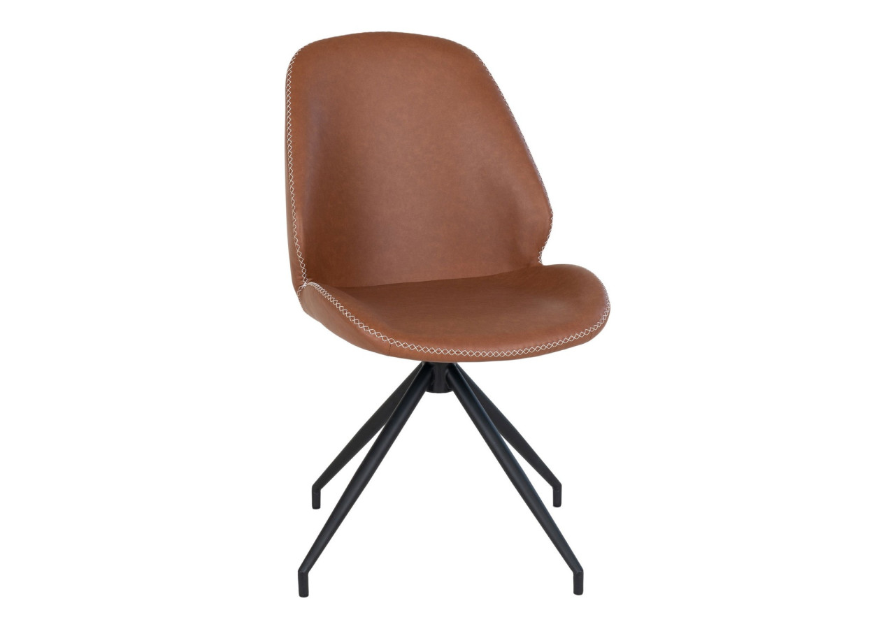 Chaise de Salle à Manger MONTE CARLO - PU vintage avec pieds noirs - 1001350 - House Nordic