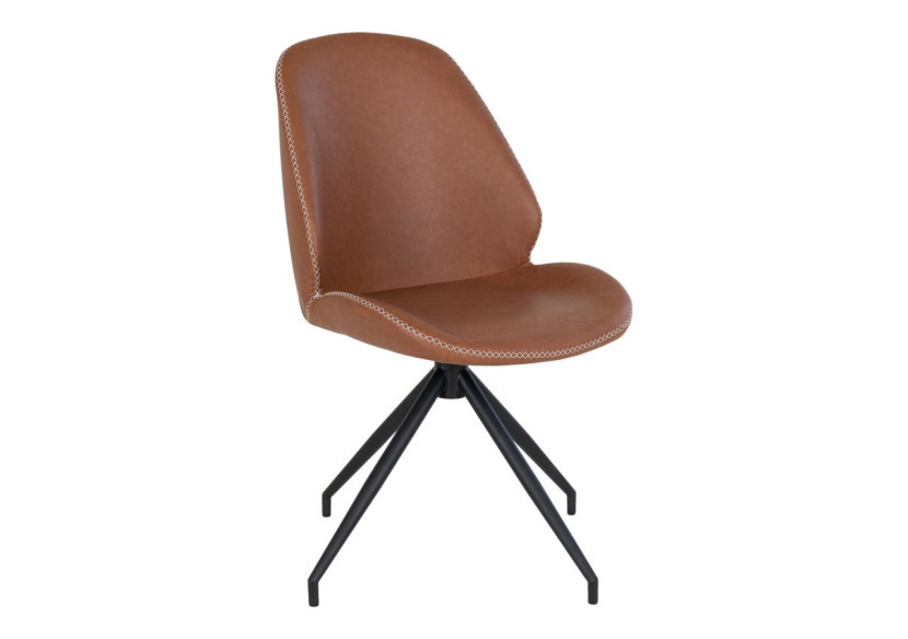 Chaise de Salle à Manger MONTE CARLO - PU vintage avec pieds noirs - 1001350 - House Nordic Chaise de Salle à Manger MONTE CARLO - PU vintage avec pieds noirs - 1001350 - House Nordic