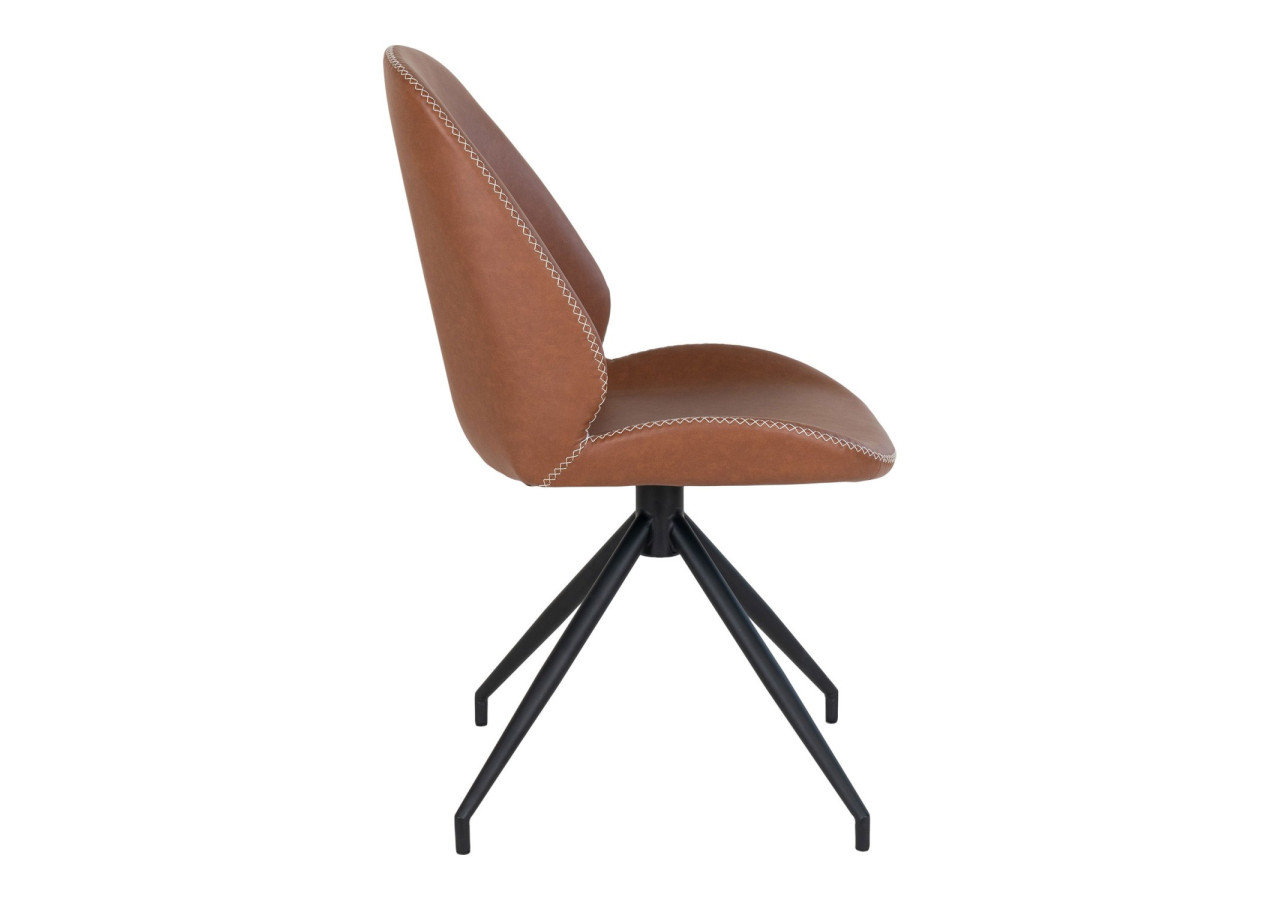 Chaise de Salle à Manger MONTE CARLO - PU vintage avec pieds noirs - 1001350 - House Nordic