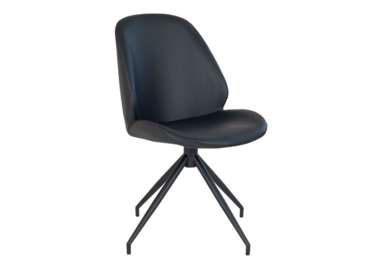 Chaise de Salle à Manger MONTE CARLO - PU noire avec fonction pivotante - 1001353 - House Nordic