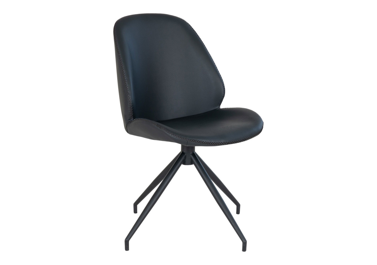 Chaise de Salle à Manger MONTE CARLO - PU noire avec fonction pivotante - 1001353 - House Nordic
