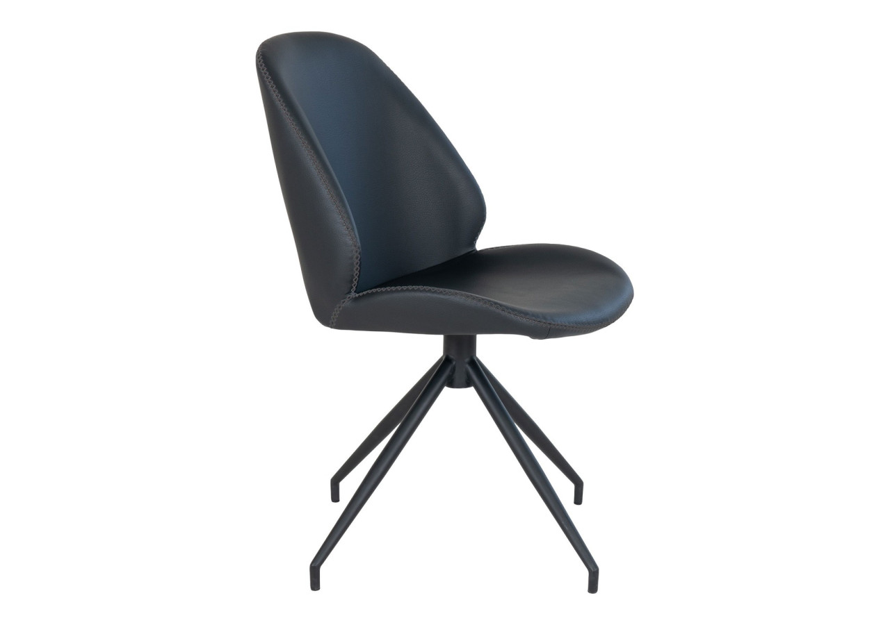 Chaise de Salle à Manger MONTE CARLO - PU noire avec fonction pivotante - 1001353 - House Nordic