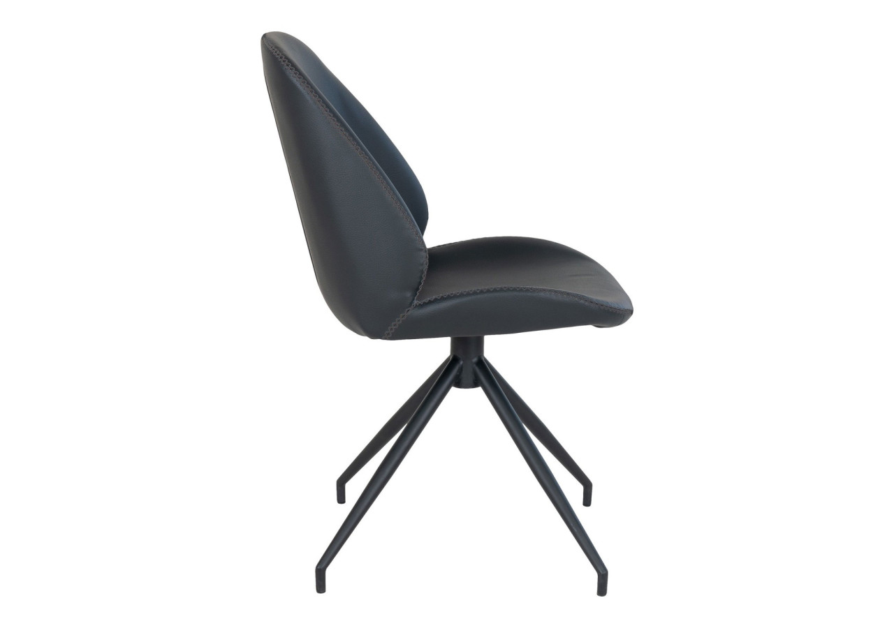 Chaise de Salle à Manger MONTE CARLO - PU noire avec fonction pivotante - 1001353 - House Nordic