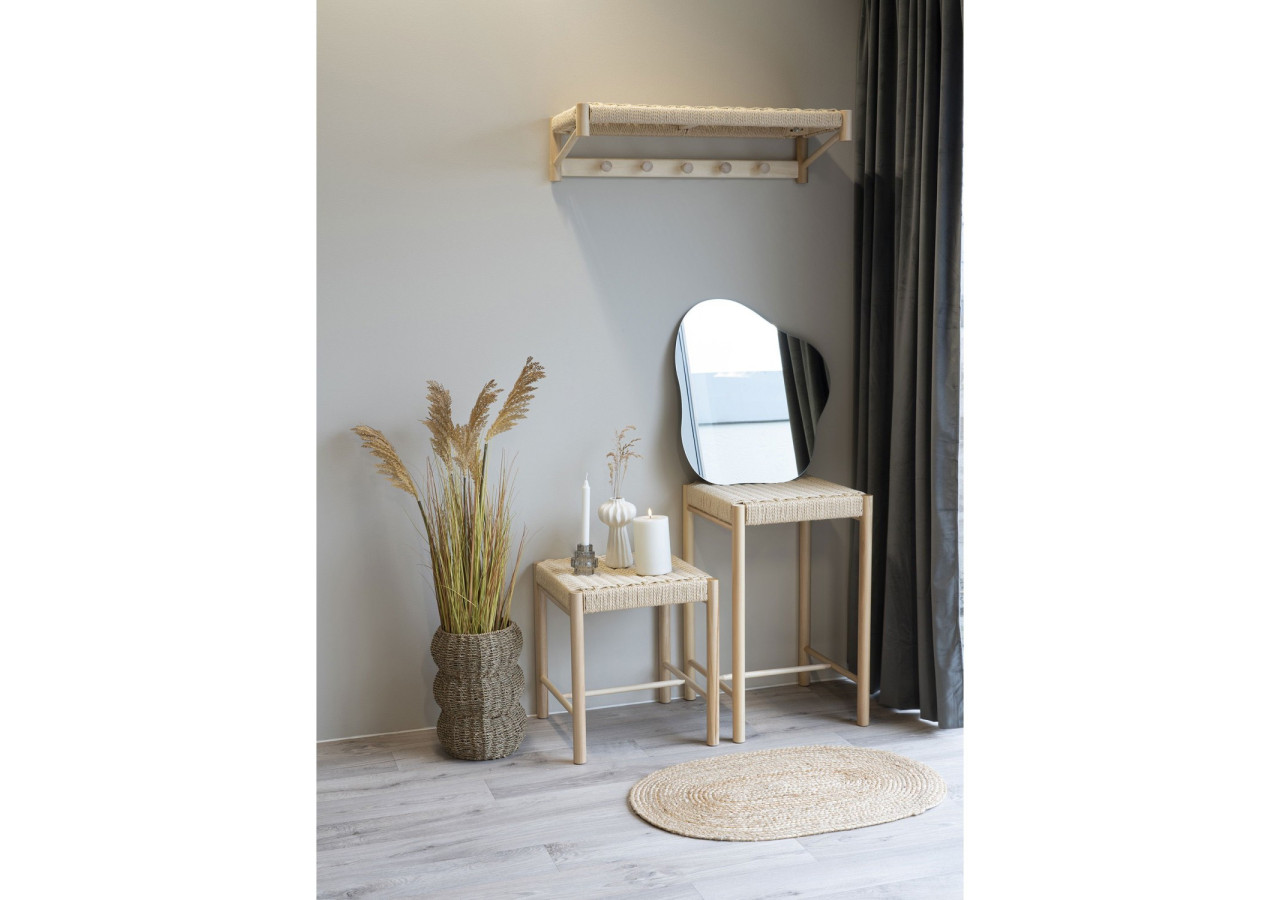 Chaise de Comptoir ABANO - Bois de peuplier avec siège en osier naturel - 1001480 - House Nordic