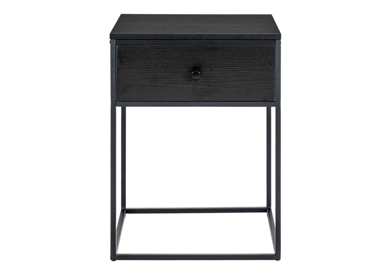 Table de Nuit VITA - 1 tiroir, noir avec cadre noir - 2101610 - House Nordic