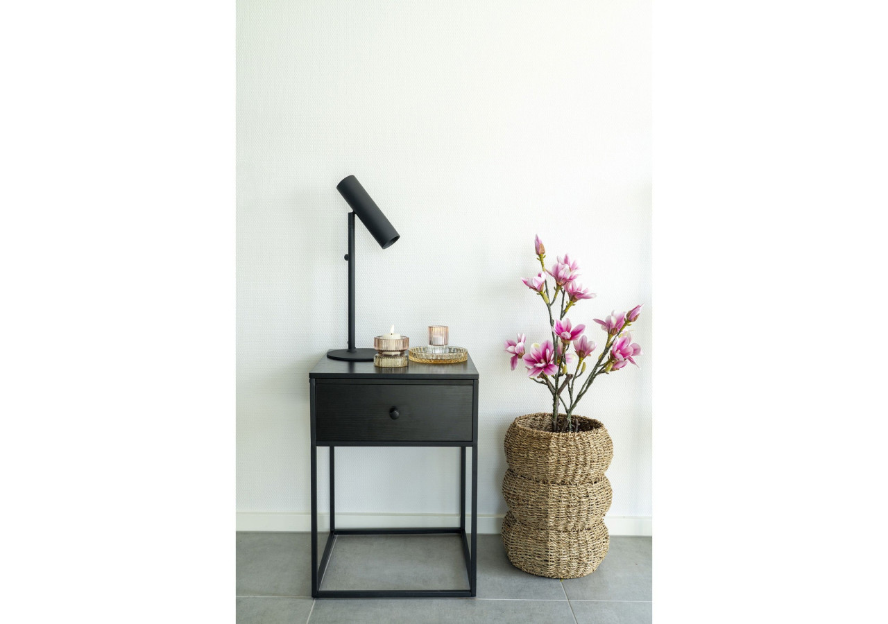 Table de Nuit VITA - 1 tiroir, noir avec cadre noir - 2101610 - House Nordic