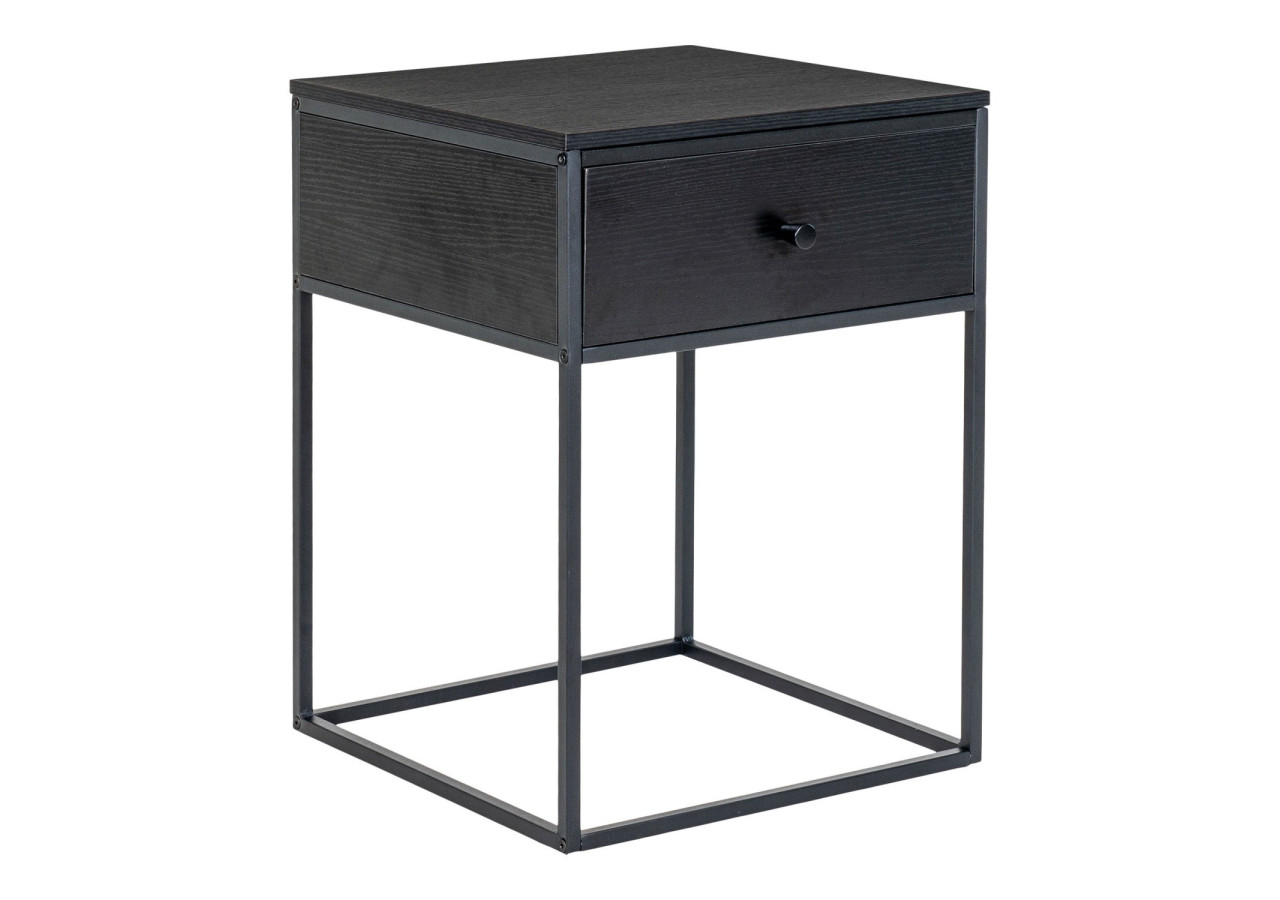 Table de Nuit VITA - 1 tiroir, noir avec cadre noir - 2101610 - House Nordic