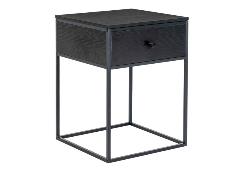 Table de Nuit VITA - 1 tiroir, noir avec cadre noir - 2101610 - House Nordic Table de Nuit VITA - 1 tiroir, noir avec cadre noir - 2101610 - House Nordic