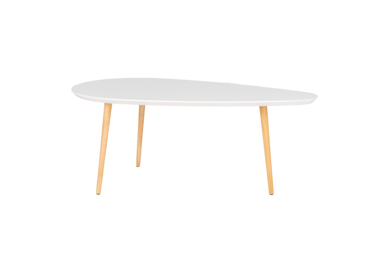 Table Basse VADO - Blanche avec pieds naturels, 60x110x45 cm - 2102020 - House Nordic