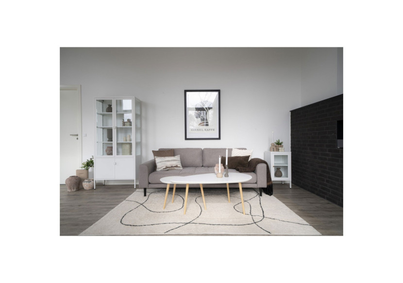 Table Basse VADO - Blanche avec pieds naturels, 60x110x45 cm - 2102020 - House Nordic Table Basse VADO - Blanche avec pieds naturels, 60x110x45 cm - 2102020 - House Nordic