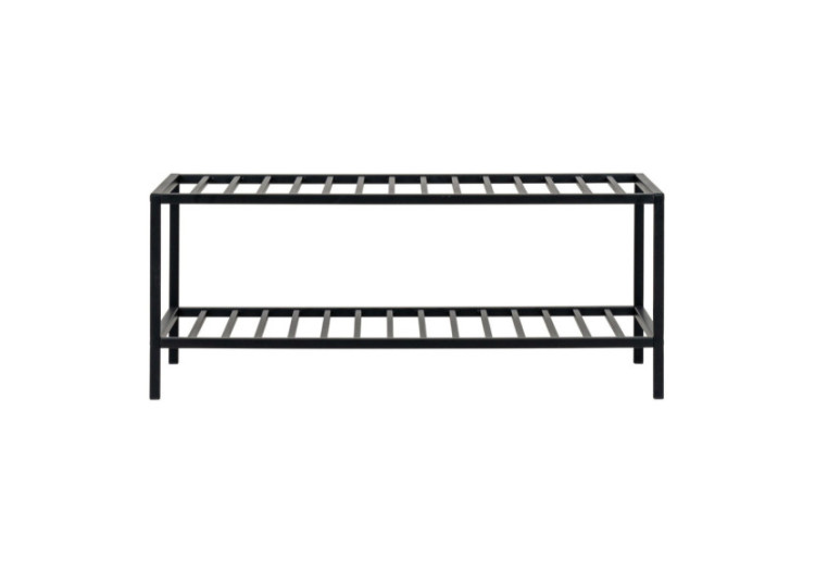 Rangement à chaussures Vita - 2 étagères, métal noir - 4291235 - House Nordic