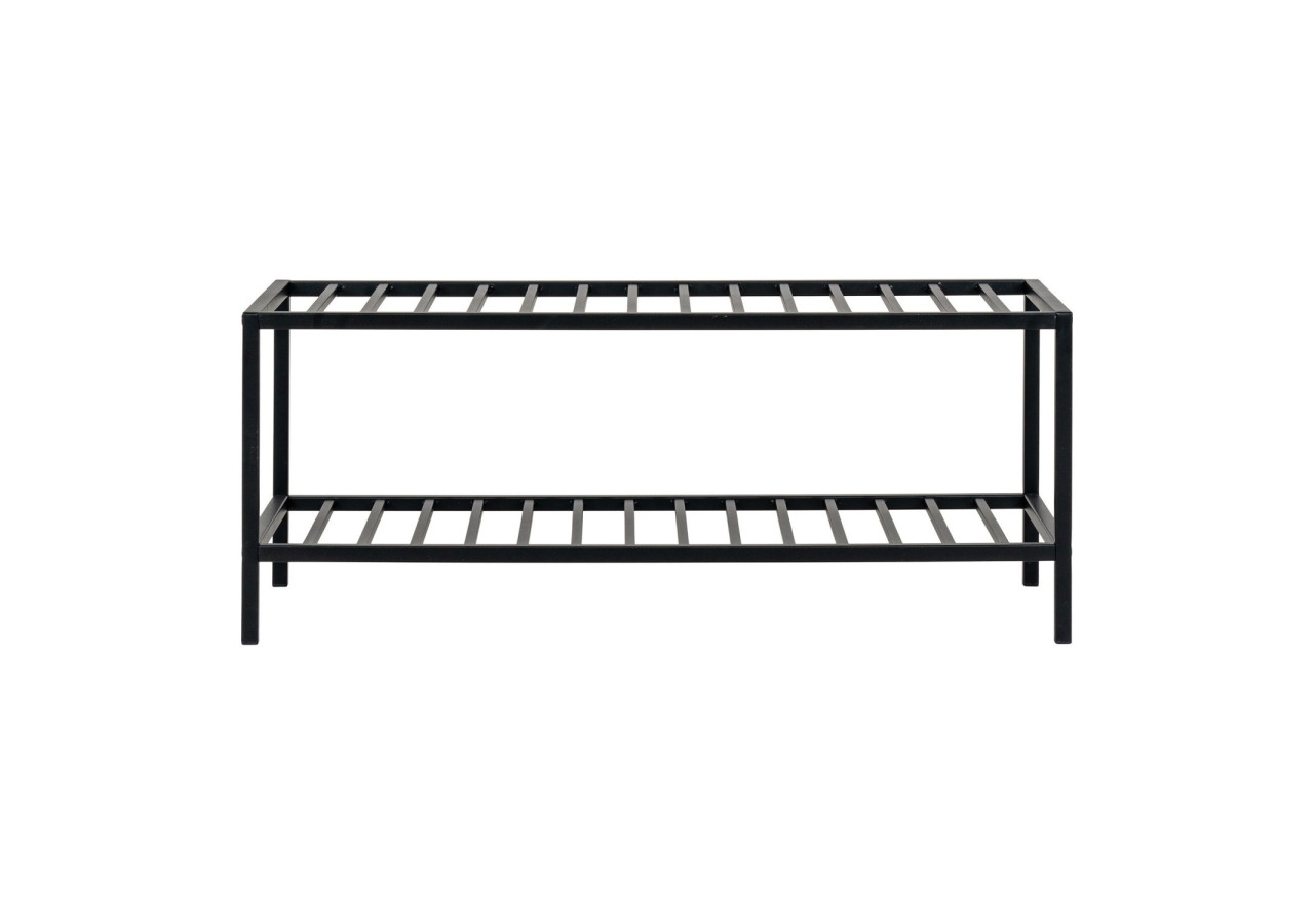 Rangement à chaussures Vita - 2 étagères, métal noir - 4291235 - House Nordic