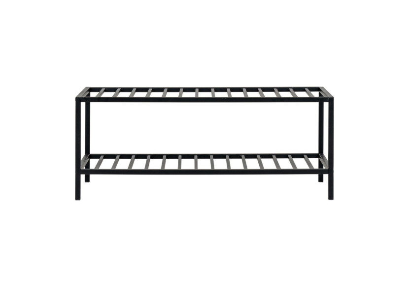 Rangement à chaussures Vita - 2 étagères, métal noir - 4291235 - House Nordic