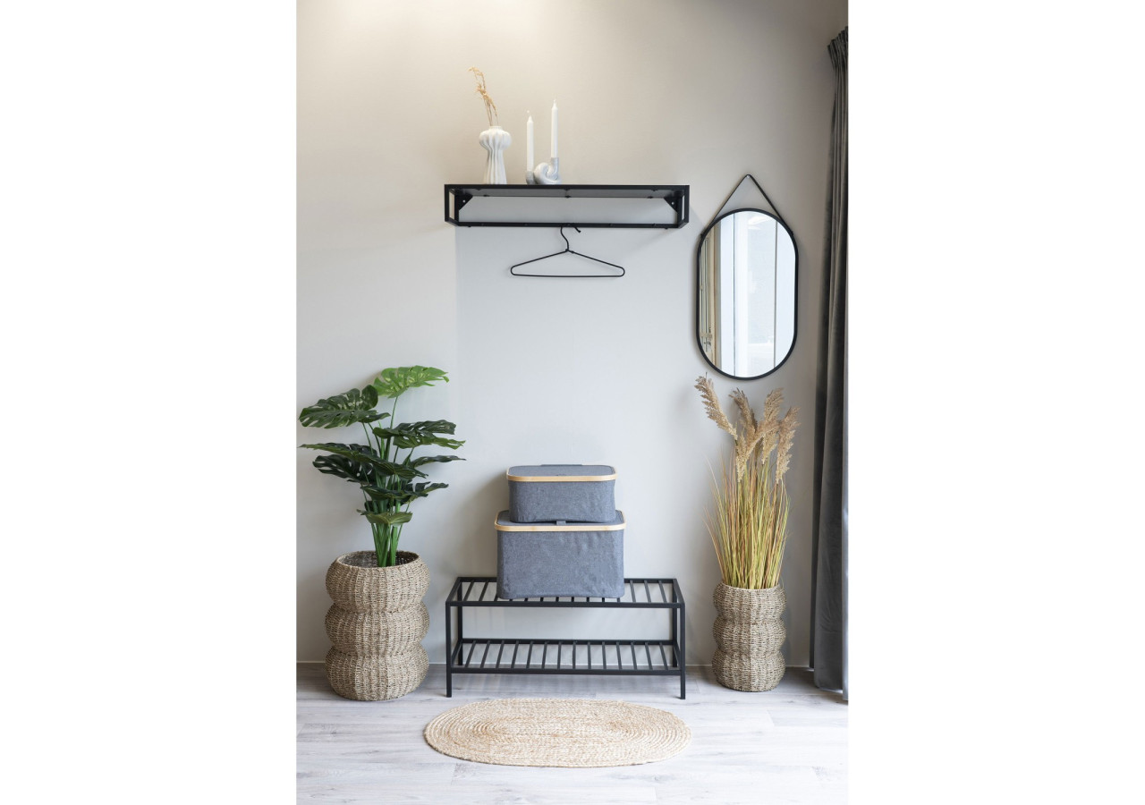 Rangement à chaussures Vita - 2 étagères, métal noir - 4291235 - House Nordic