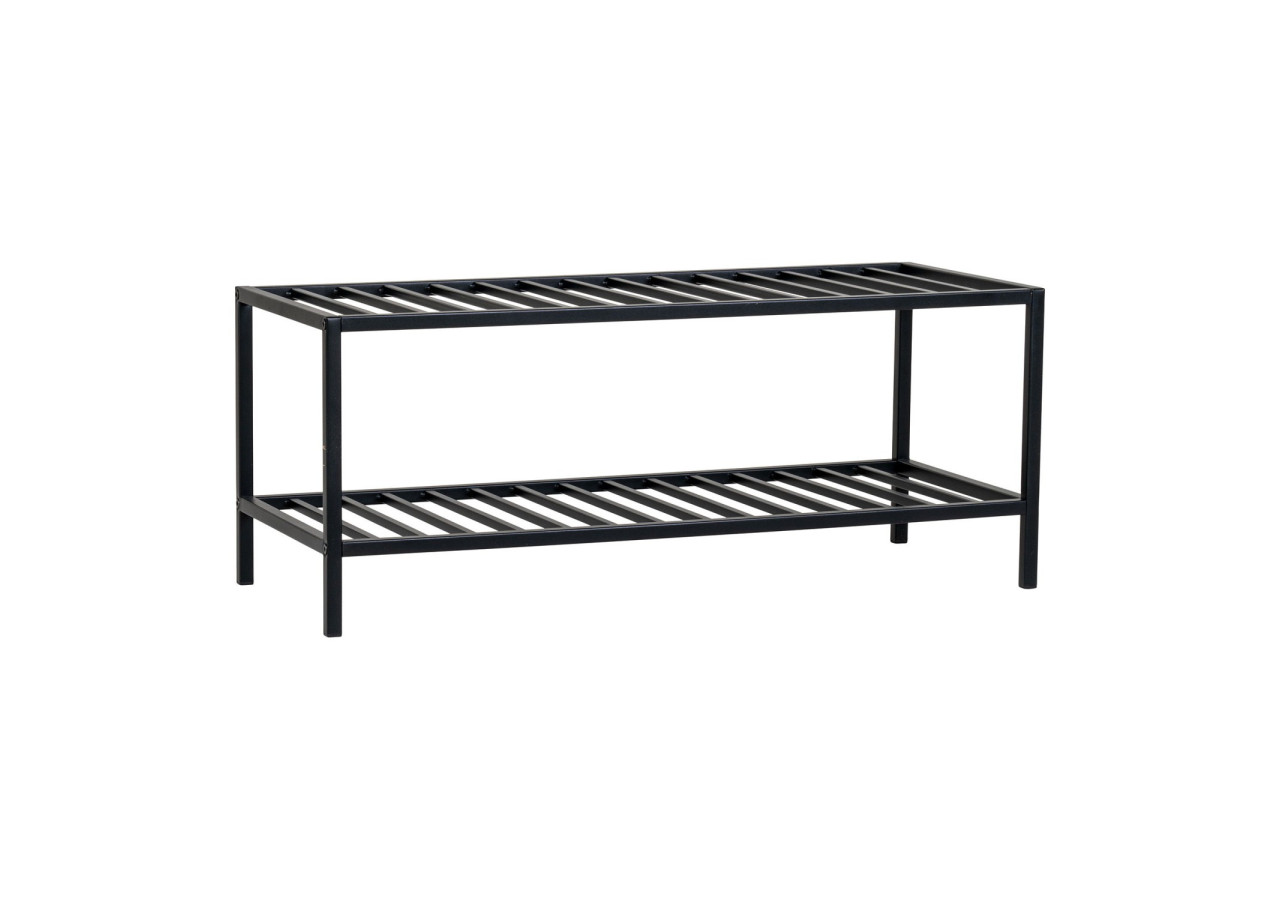 Rangement à chaussures Vita - 2 étagères, métal noir - 4291235 - House Nordic