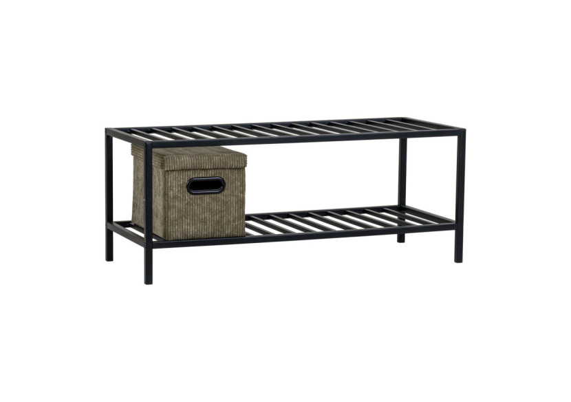 Rangement à chaussures Vita - 2 étagères, métal noir - 4291235 - House Nordic