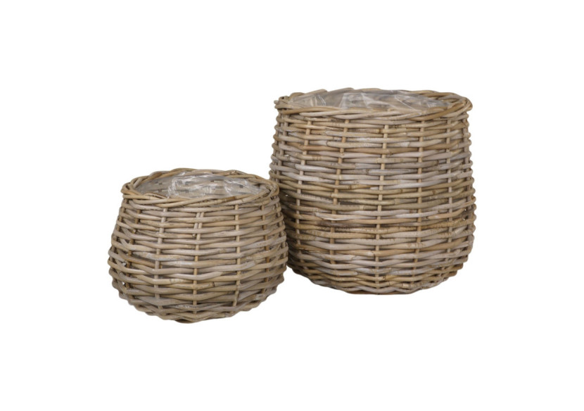 Paniers PULO - Ensemble de 2 paniers en kubu avec intérieur en plastique - 4401112 - House Nordic Paniers PULO - Ensemble de 2 paniers en kubu avec intérieur en plastique - 4401112 - House Nordic