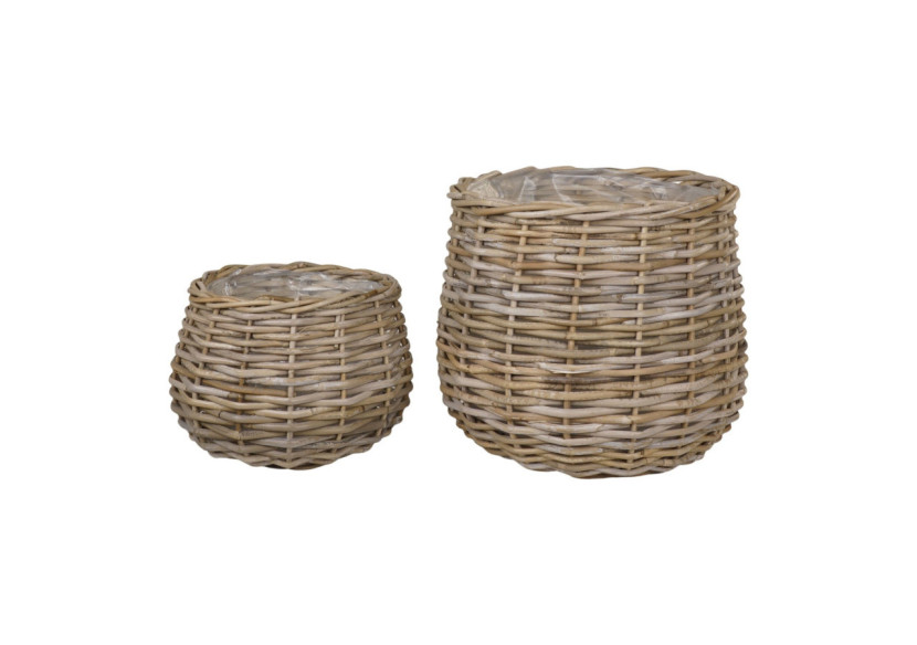 Paniers PULO - Ensemble de 2 paniers en kubu avec intérieur en plastique - 4401112 - House Nordic Paniers PULO - Ensemble de 2 paniers en kubu avec intérieur en plastique - 4401112 - House Nordic