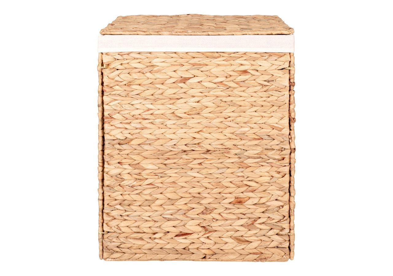 Panier à Linge PASSO - Panier rectangulaire en jonc d'eau avec couvercle 43 x 32 x 55 cm - 4401365 - House Nordic
