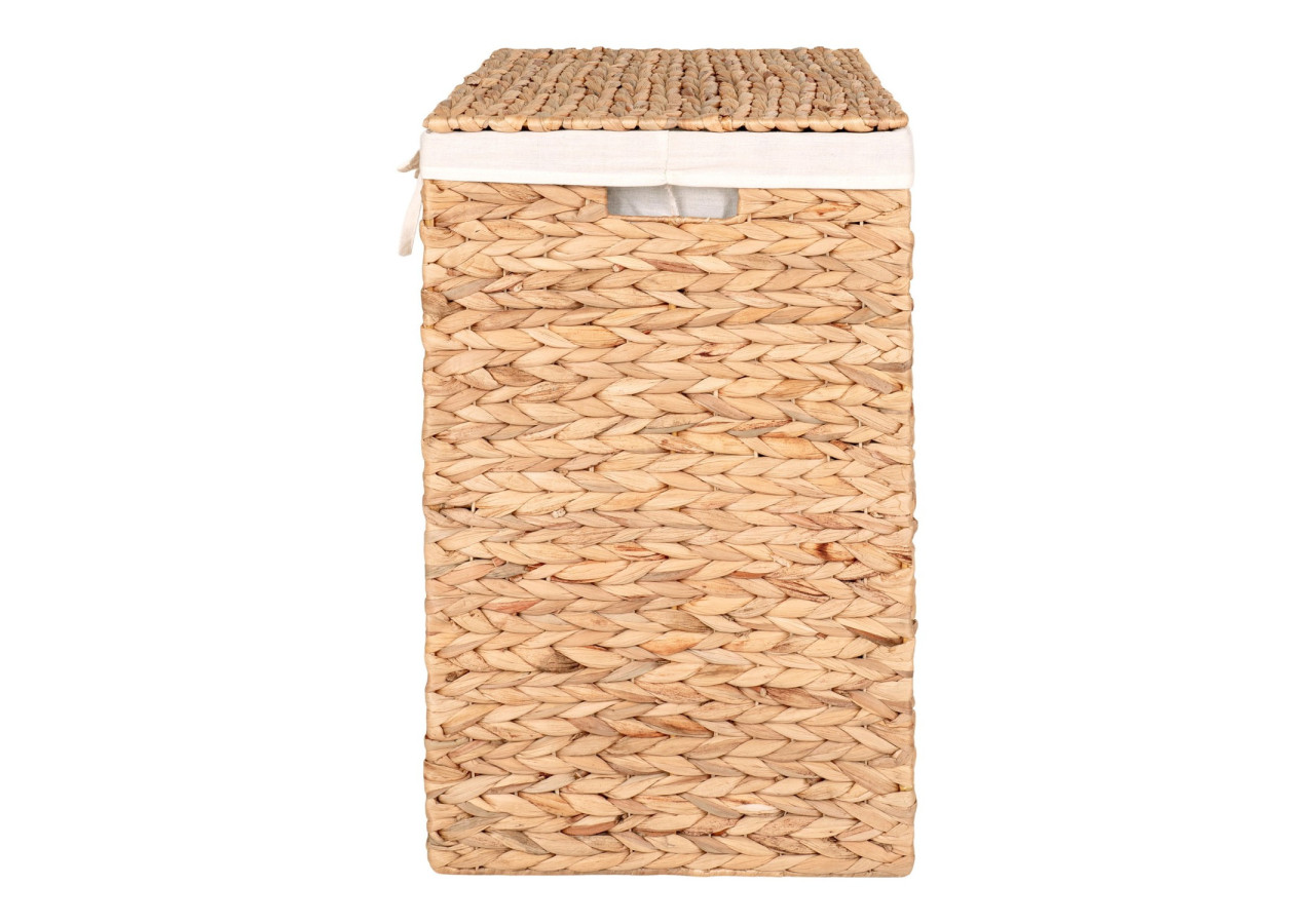 Panier à Linge PASSO - Panier rectangulaire en jonc d'eau avec couvercle 43 x 32 x 55 cm - 4401365 - House Nordic