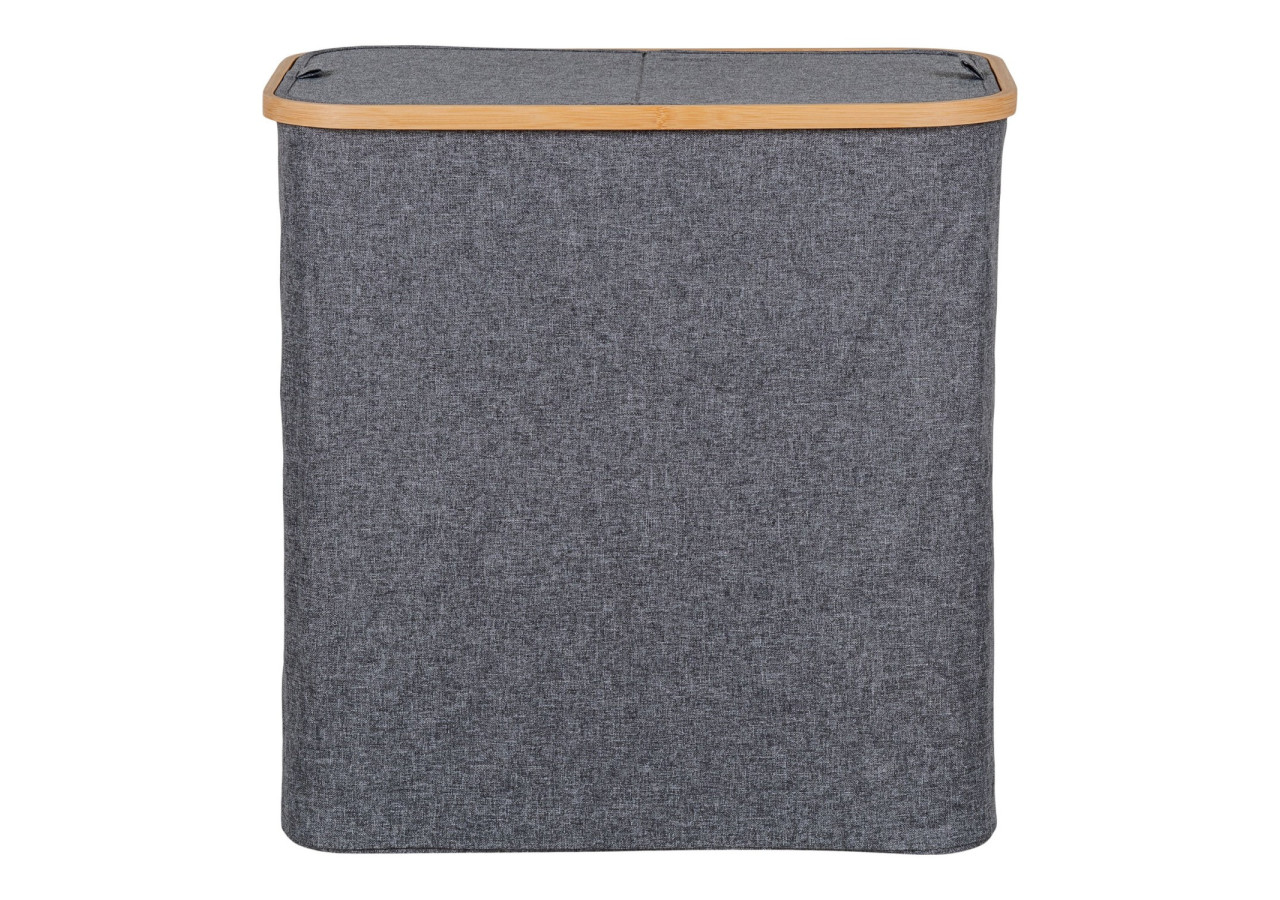 Panier à Linge NOTO - Panier en bambou et textile gris foncé 54 x 33 x 54 cm - 4401500 - House Nordic