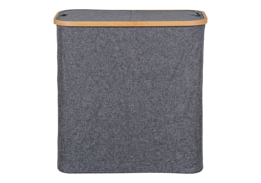 Panier à Linge NOTO - Panier en bambou et textile gris foncé 54 x 33 x 54 cm - 4401500 - House Nordic