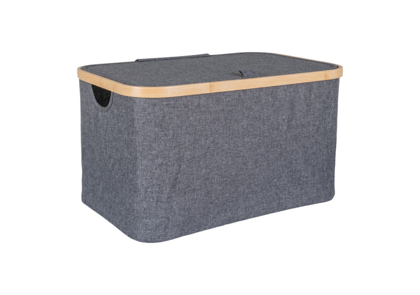 Panier NOTO - Panier en bambou et textile gris foncé 30 x 45 x 25 cm - 4401520 - House Nordic Panier NOTO - Panier en bambou et textile gris foncé 30 x 45 x 25 cm - 4401520 - House Nordic
