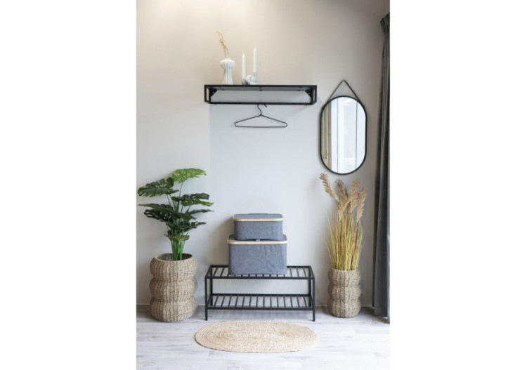 Panier NOTO - Panier en bambou et textile gris foncé 30 x 45 x 25 cm - 4401520 - House Nordic 2