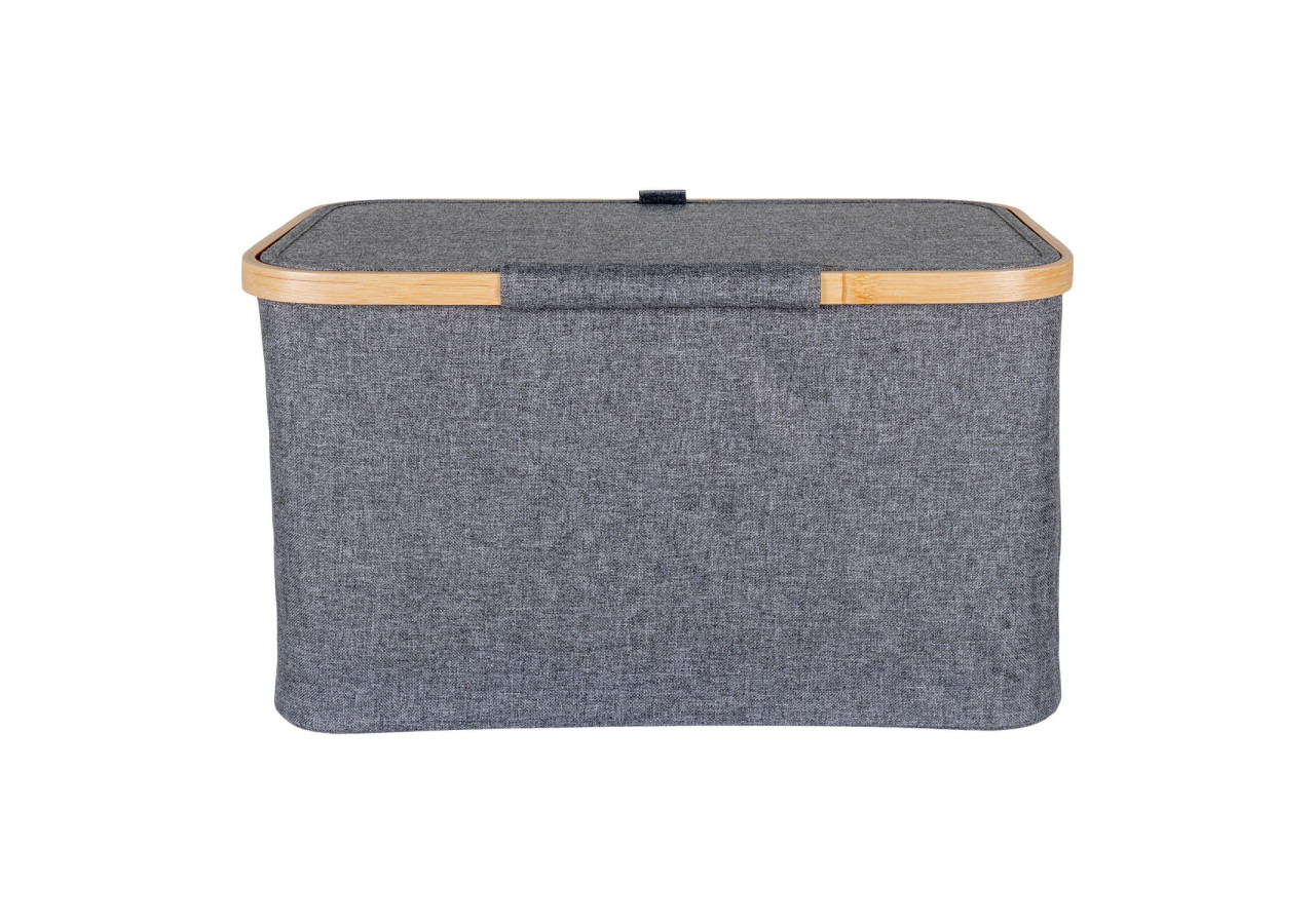 Panier NOTO - Panier en bambou et textile gris foncé 30 x 45 x 25 cm - 4401520 - House Nordic