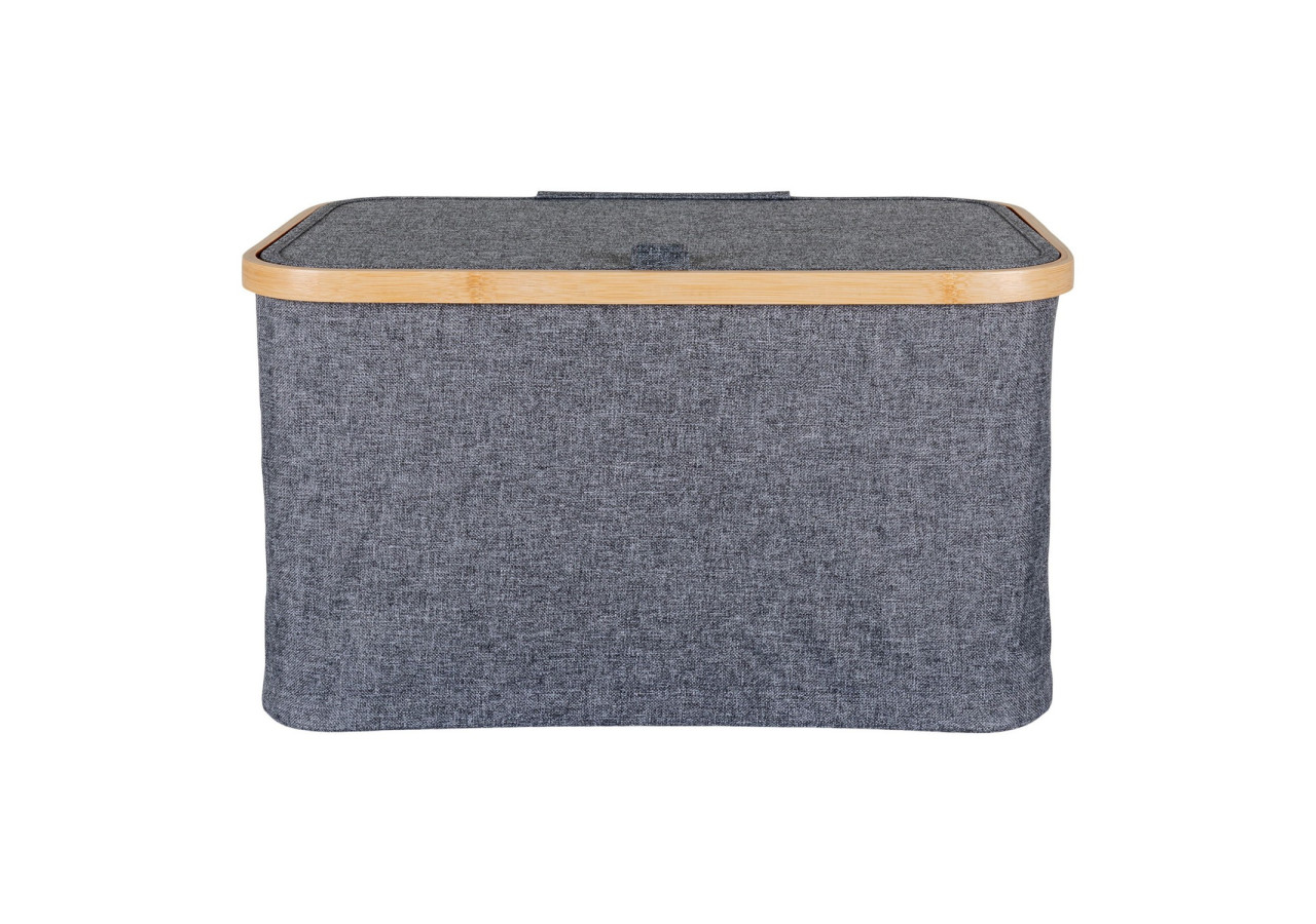 Panier NOTO - Panier en bambou et textile gris foncé 30 x 45 x 25 cm - 4401520 - House Nordic