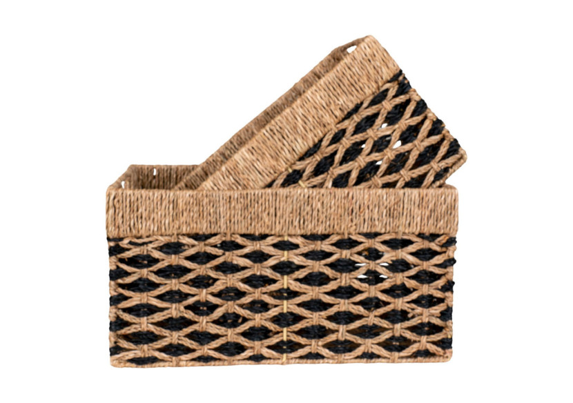 Paniers SALAT - Ensemble de 2 paniers en herbe de mer noir et naturel - 4401527 - House Nordic Paniers SALAT - Ensemble de 2 paniers en herbe de mer noir et naturel - 4401527 - House Nordic