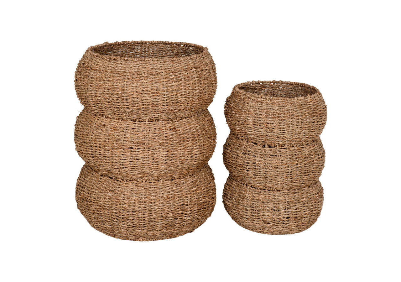 Paniers SARBAS - Ensemble de 2 paniers ronds en herbe de mer naturel - 4401530 - House Nordic