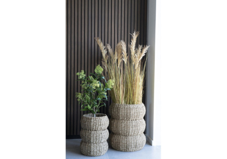 Paniers SARBAS - Ensemble de 2 paniers ronds en herbe de mer naturel - 4401530 - House Nordic 2