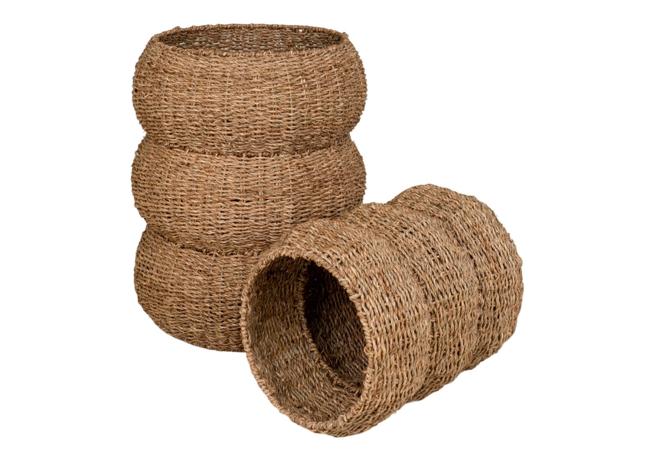 Paniers SARBAS - Ensemble de 2 paniers ronds en herbe de mer naturel - 4401530 - House Nordic