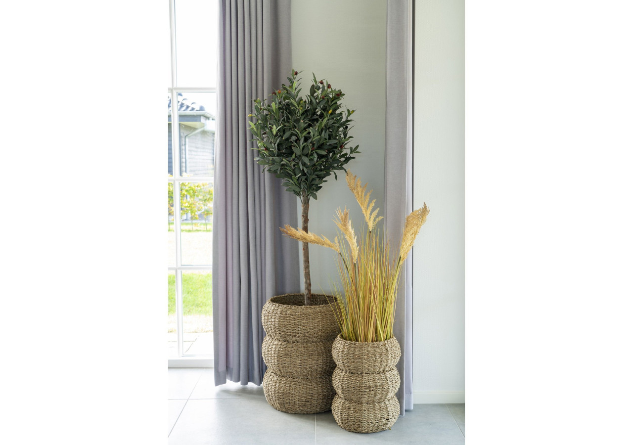 Paniers SARBAS - Ensemble de 2 paniers ronds en herbe de mer naturel - 4401530 - House Nordic