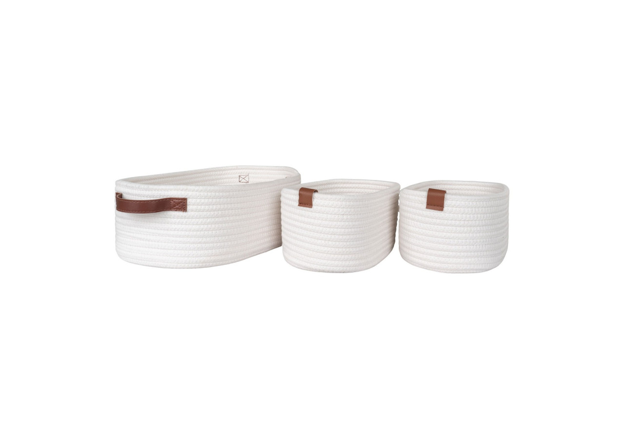 Paniers JARANA - Ensemble de 3 paniers en coton blanc - 4401532 - House Nordic
