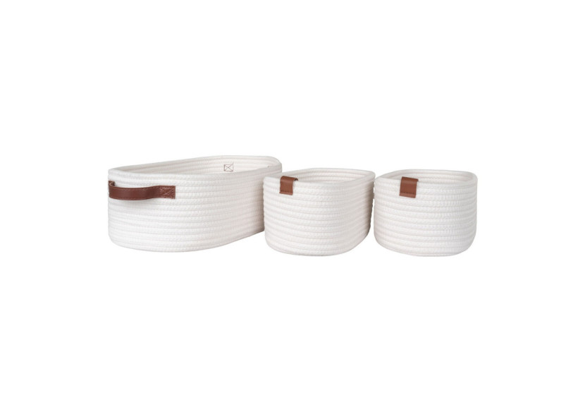 Paniers JARANA - Ensemble de 3 paniers en coton blanc - 4401532 - House Nordic Paniers JARANA - Ensemble de 3 paniers en coton blanc - 4401532 - House Nordic
